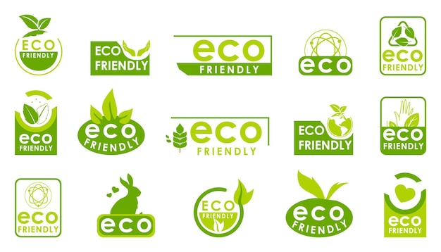 Eco-vriendelijke bannercollectie set groen eco-vriendelijk logo