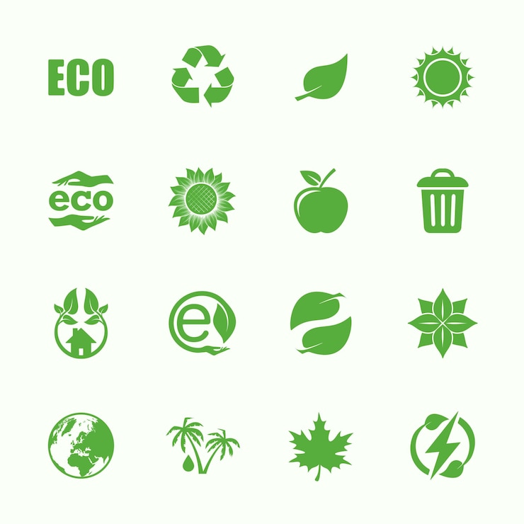 Vector eco vriendelijke organische iconen set