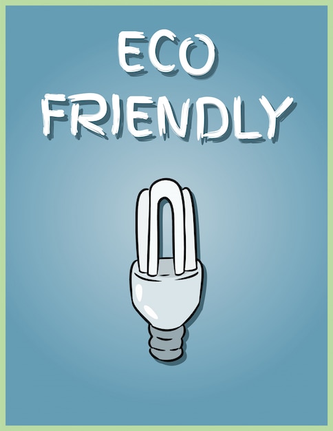 Eco-vriendelijke poster. economisch gloeilampenbeeld. besparing gloeilamp illustratie