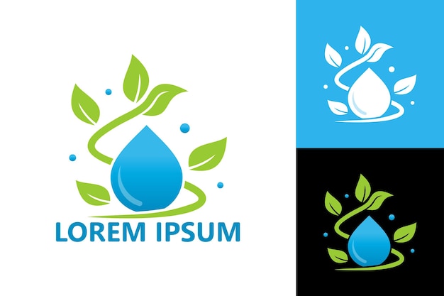 Eco water logo template design vector