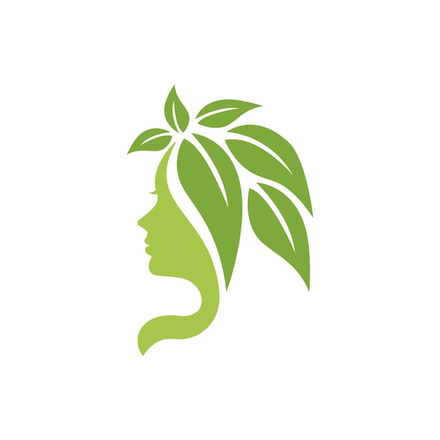 エコ女性ナチュラルフェイスファッション女性ロゴ
