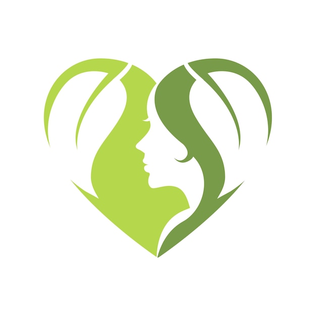 Eco women Natural leaf and fashion care logo design template symbol green