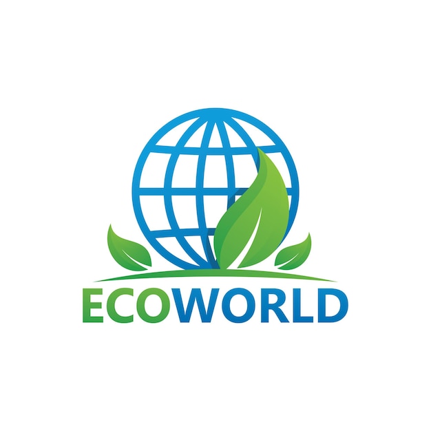 Eco World-logo sjabloonontwerp