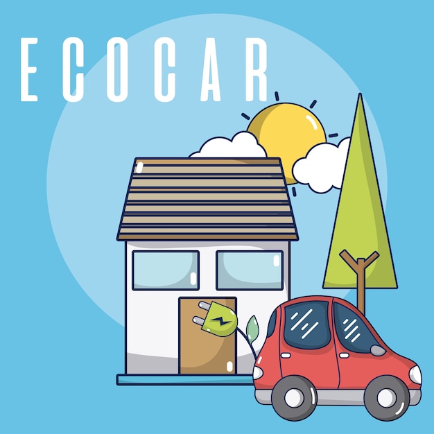 Зарядка Ecocar на дому со штекером