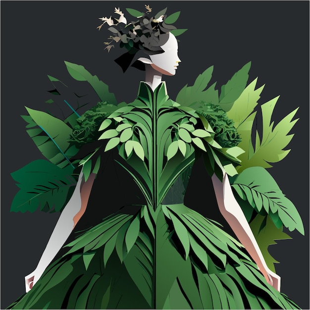 Вектор ecofashion elegance fern leaves grace высокая мода