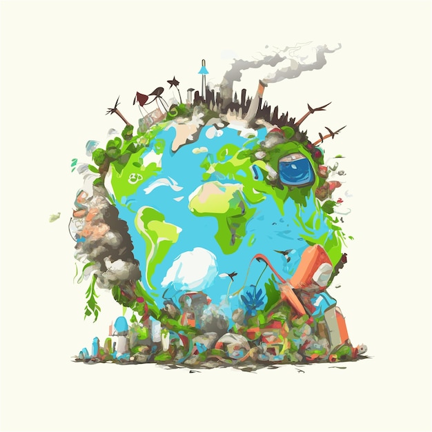 Free Vector | Sick earth from pollution concept | Pollution, Poster on  pollution, Coloring for kids