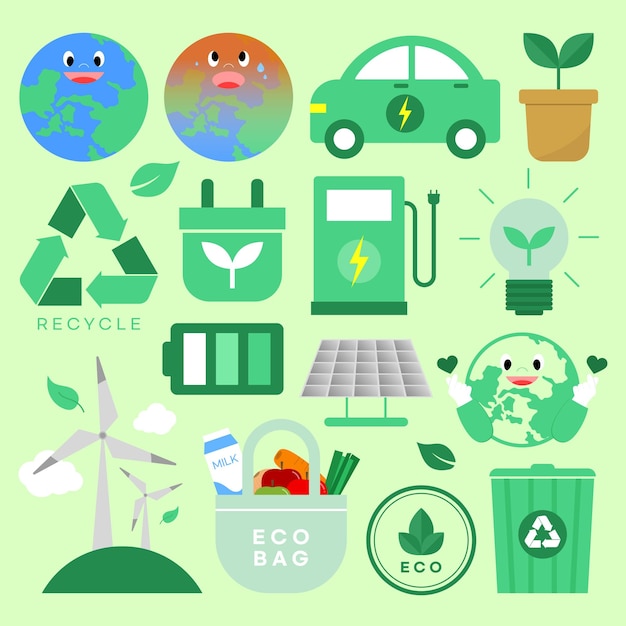 Ecofriendly Illustration Set