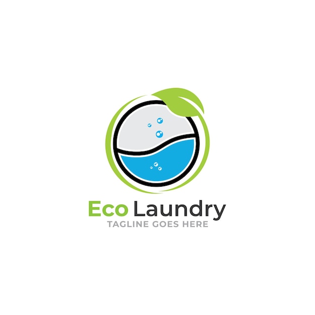 環境にやさしい洗濯ベクトルのロゴ