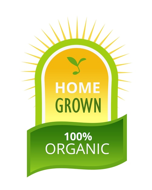 Ecofriendly natural products farm home grown biological labels tags stickers