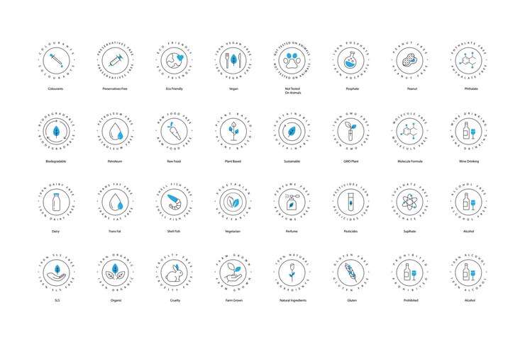Vector ecofriendly nature conservation icon set green sustainability ecology organic