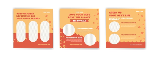 Ecofriendly pet product banner template