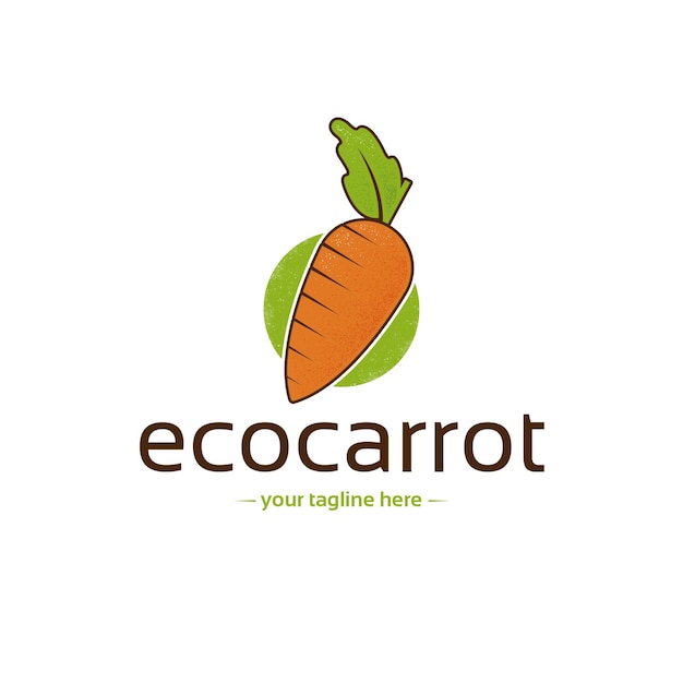 Vettore modello di logo di carota ecologica