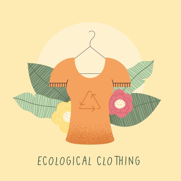 Ecological clothing lettering with blouse