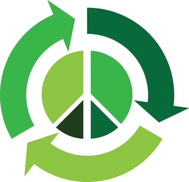 Vector ecological green peace vector sign peace to nature symbol