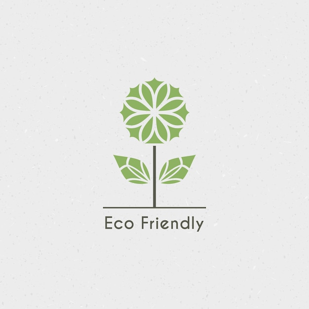 Ecological logo template Vector flower emblem for eco foundations organic products natural food