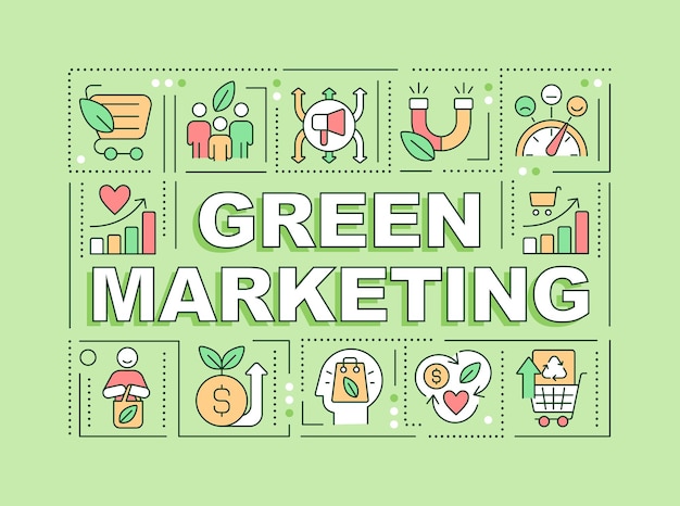 Concetti di parole di marketing ecologico banner verde chiaro