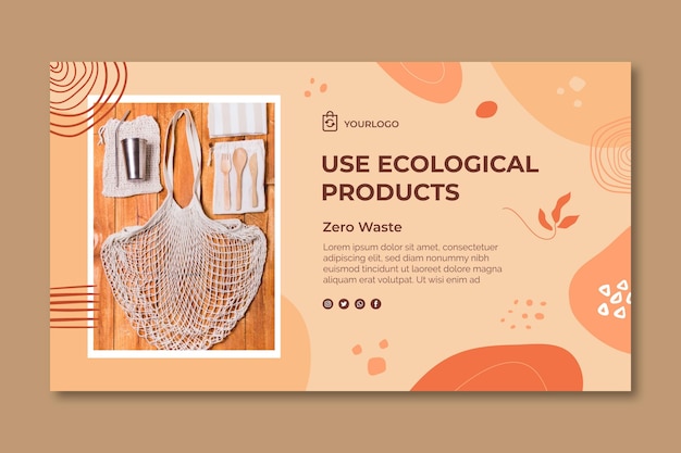 Vector ecological products horizontal banner template