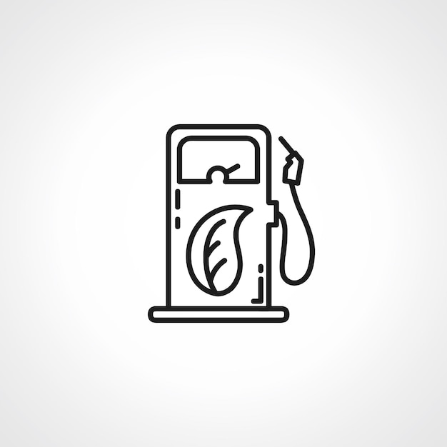 ecological refueling line icon green fuel station linear icon