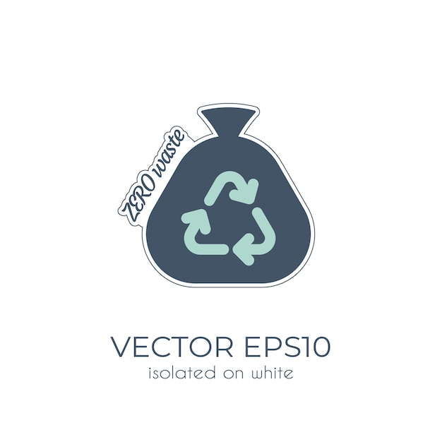 Vector ecological sticker zero waste