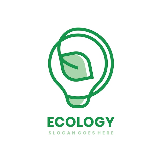 Ecologie Idee Gloeilamp Logo Sjabloon