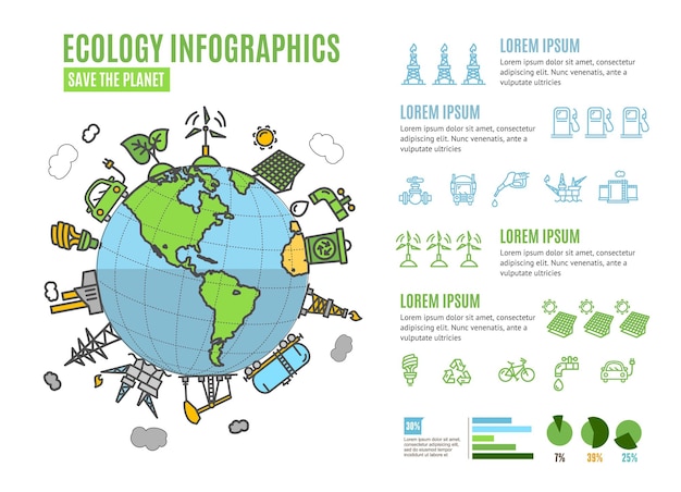 Ecologie Infographics Banner Menukaart Vector