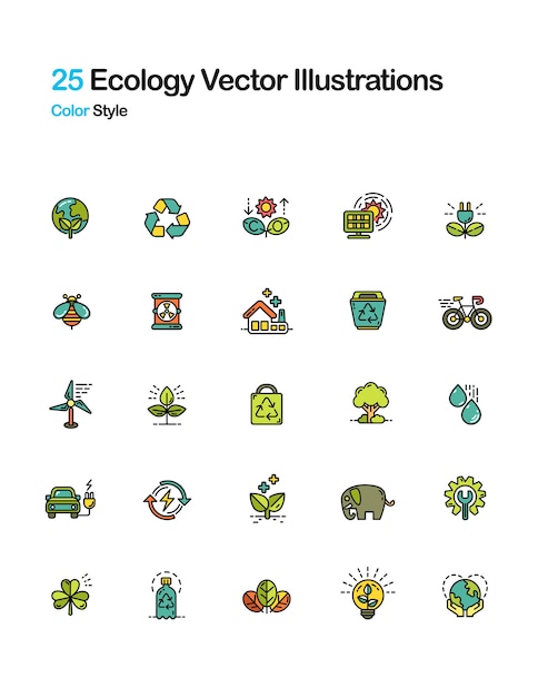 Ecologie lineal colour illustratie