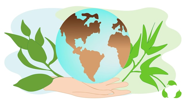 Vector ecologie organisch symbool environmen earth day.eco vriendelijke mensen hand.milieu alternatieve esg.