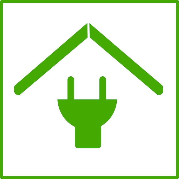 Ecologische Groene Vector Teken Home Energiebesparende Symbool Ecologische Home Energie Pictogram