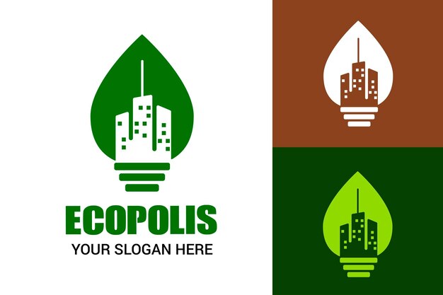 Ecologische stad logo ontwerpsjabloon