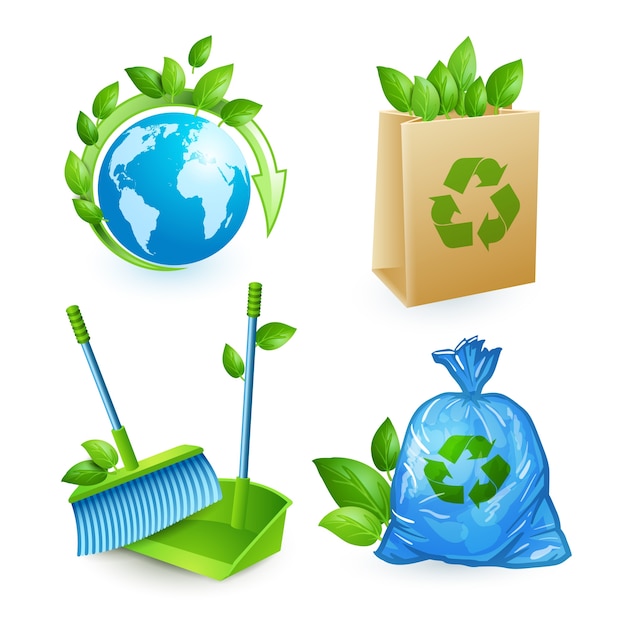 Набор иконок экологии и отходов