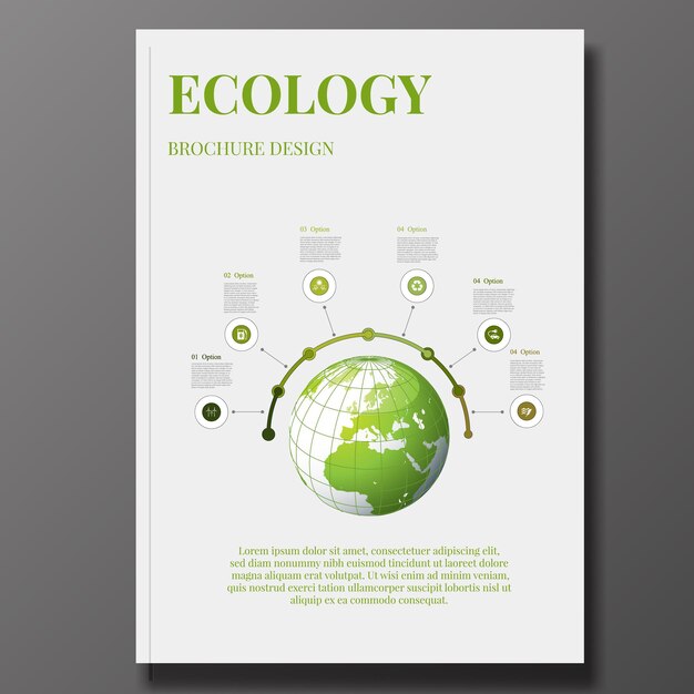 Vettore design del modello di copertina del libro ecologico