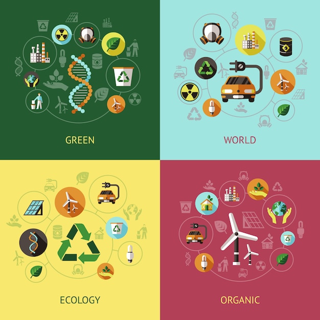 Vector ecology colored compositions