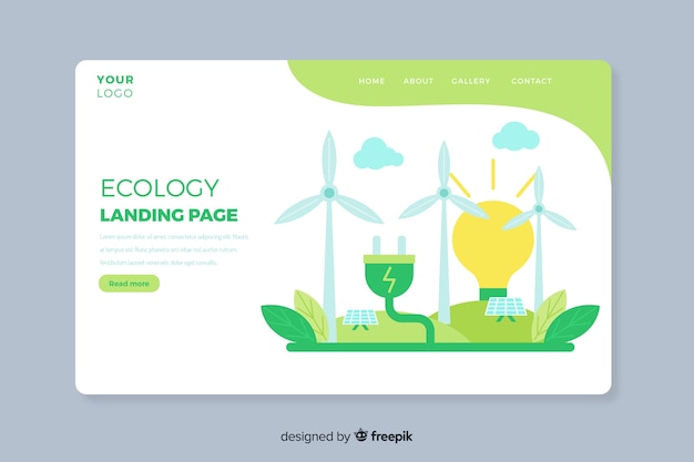 Ecology concept landing page template