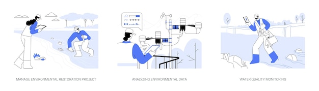 Ecology control abstract concept vector illustrations