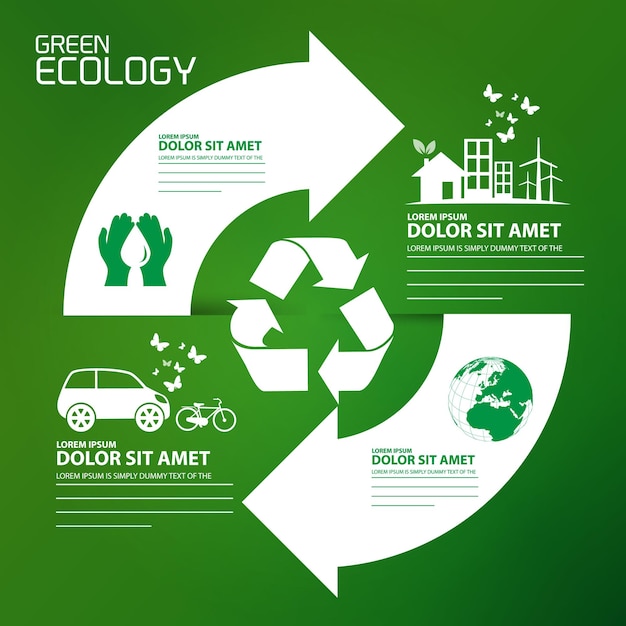 Ecology and environment conservation creative idea concept design