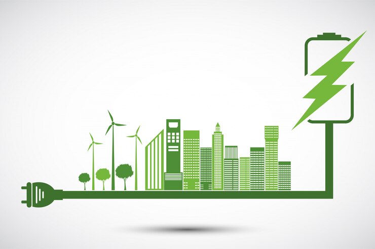 Vector ecology and environmental concept, earth symbol with green leaves