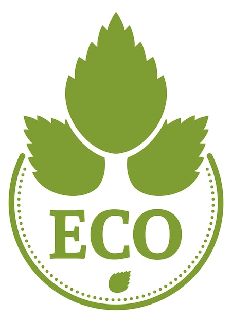 Ecology friendly product sign round natural green label