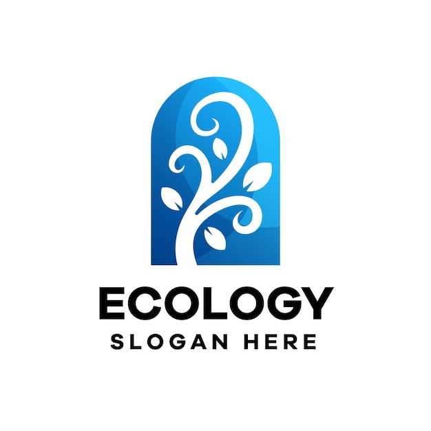 Design del logo con gradiente di ecologia