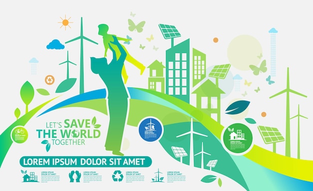 Ecology.green cities help the world with eco-friendly concept ideas