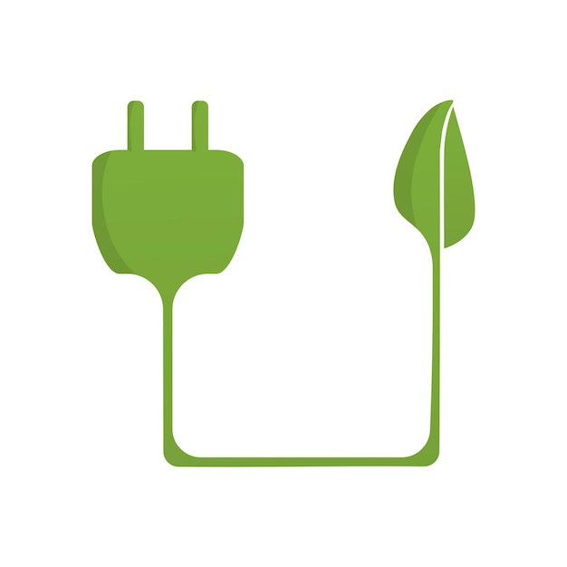 Ecology green energy icon design flat vector illustration