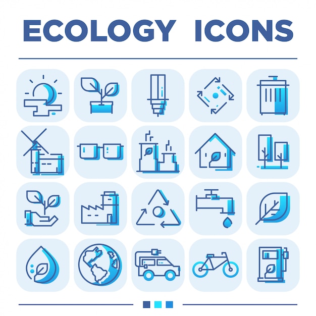 Vector ecology icon sets