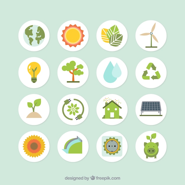 Vector ecology icons collection