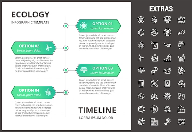 Ecology infographic template, elements and icons.