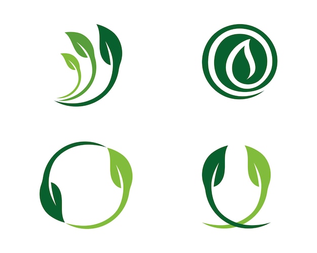 Ecology leaves logo illustration