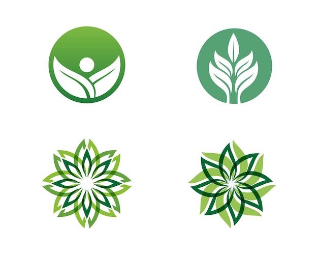 Ecology leaves logo illustration