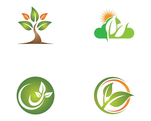 Progettazione dell'illustrazione di logo di ecologia