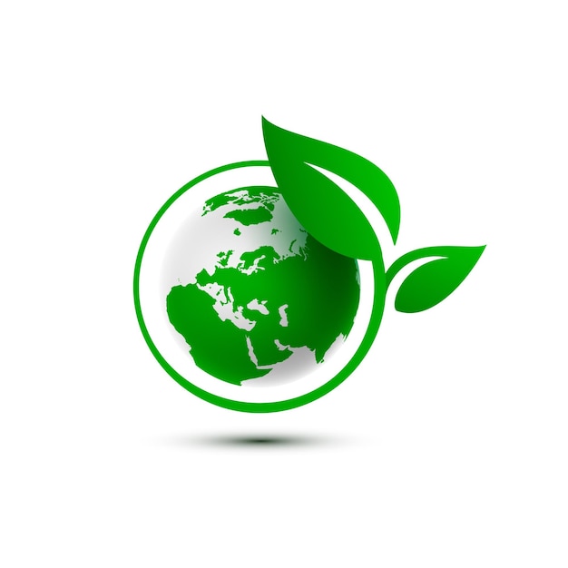 Vector ecology organic green planet earth