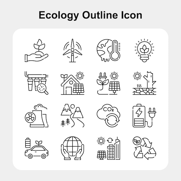 Ecology Outline Icon Set 01