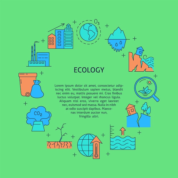 Ecology problems round banner