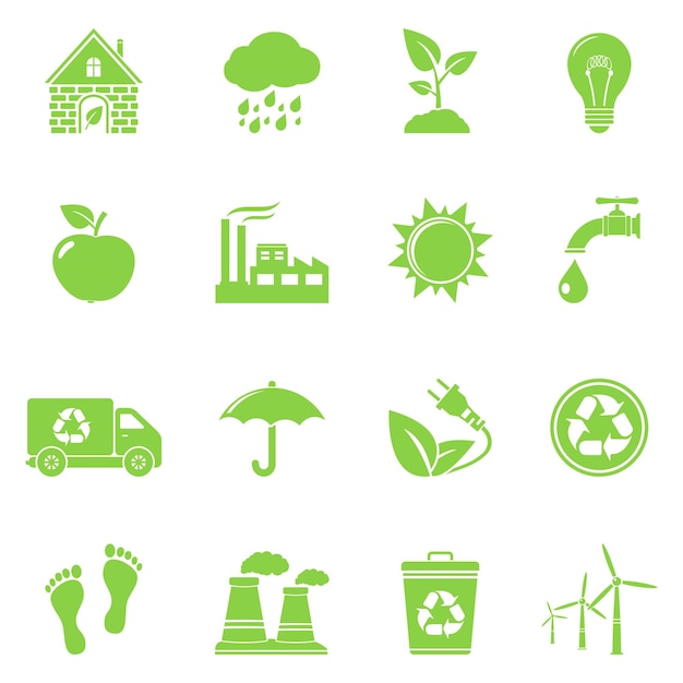 Vector ecology and recycle stickers set